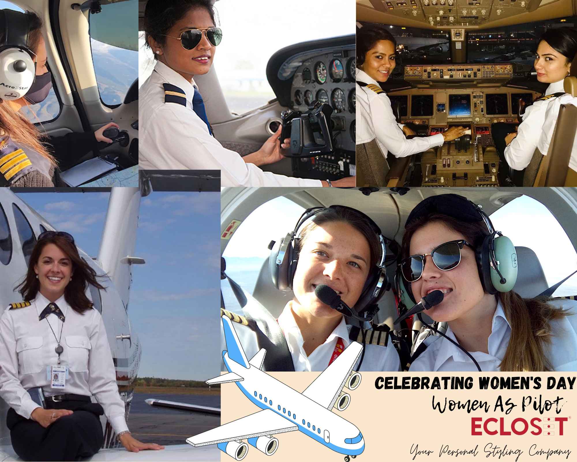 Celebrating Women's Day . Women As Pilot