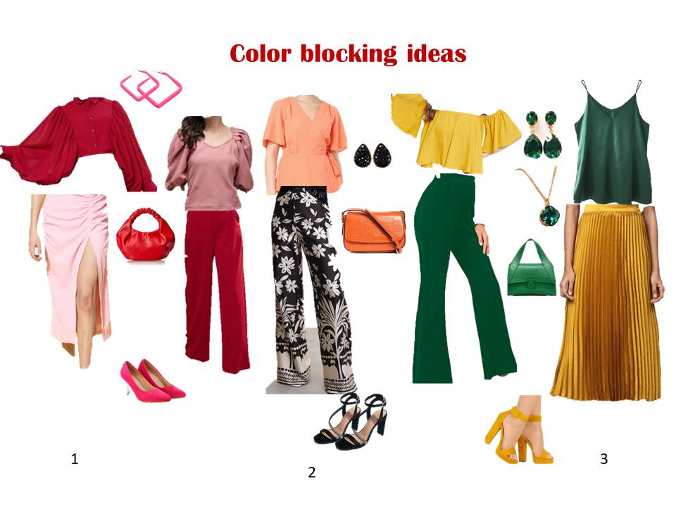 3 colorblocking outfit ideas
