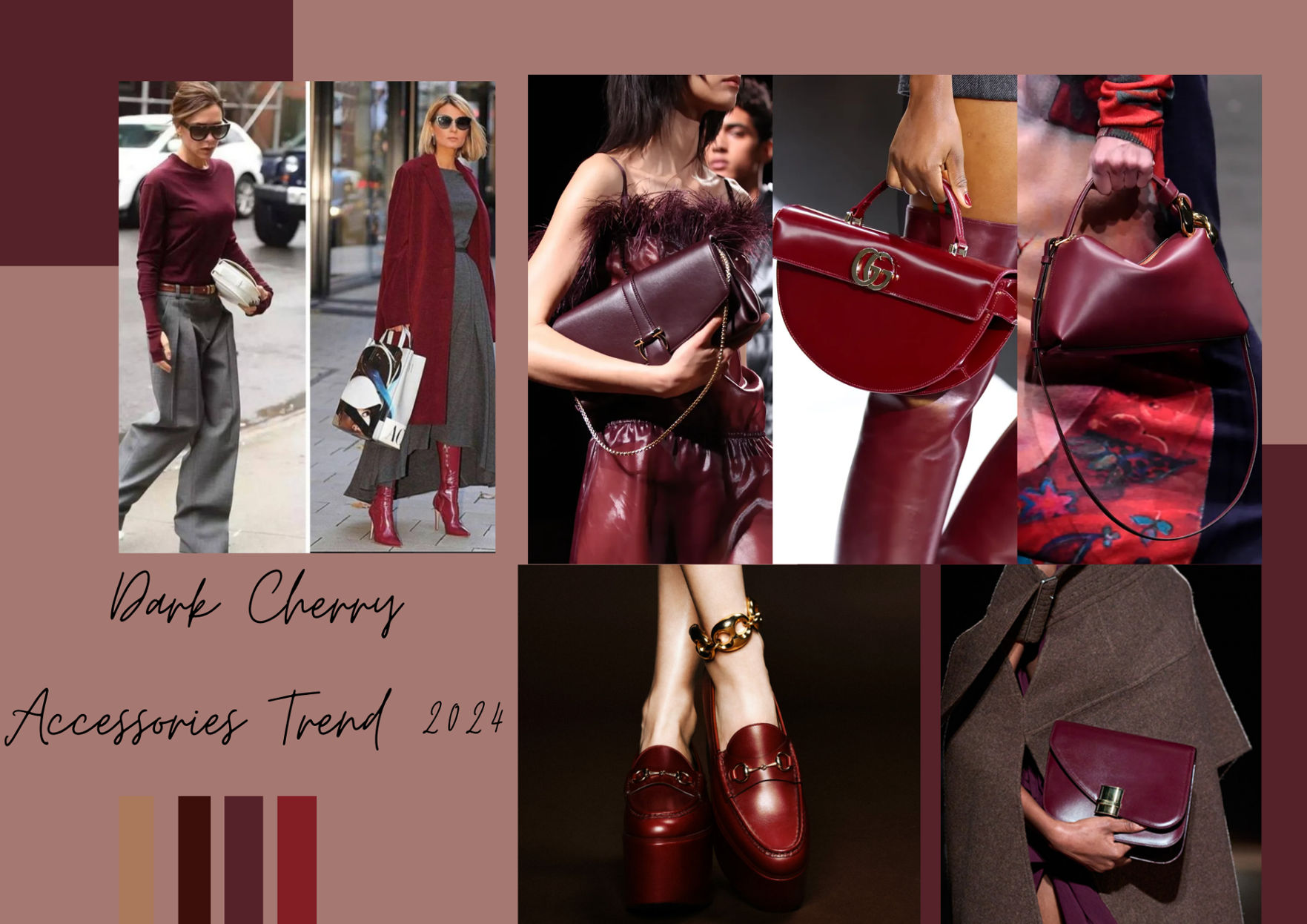 Dark Cherry Accessories trend 2024